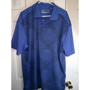 Cutter & Buck Moisture Wicking Golf Polo‎ Shirt Textured Blue XL